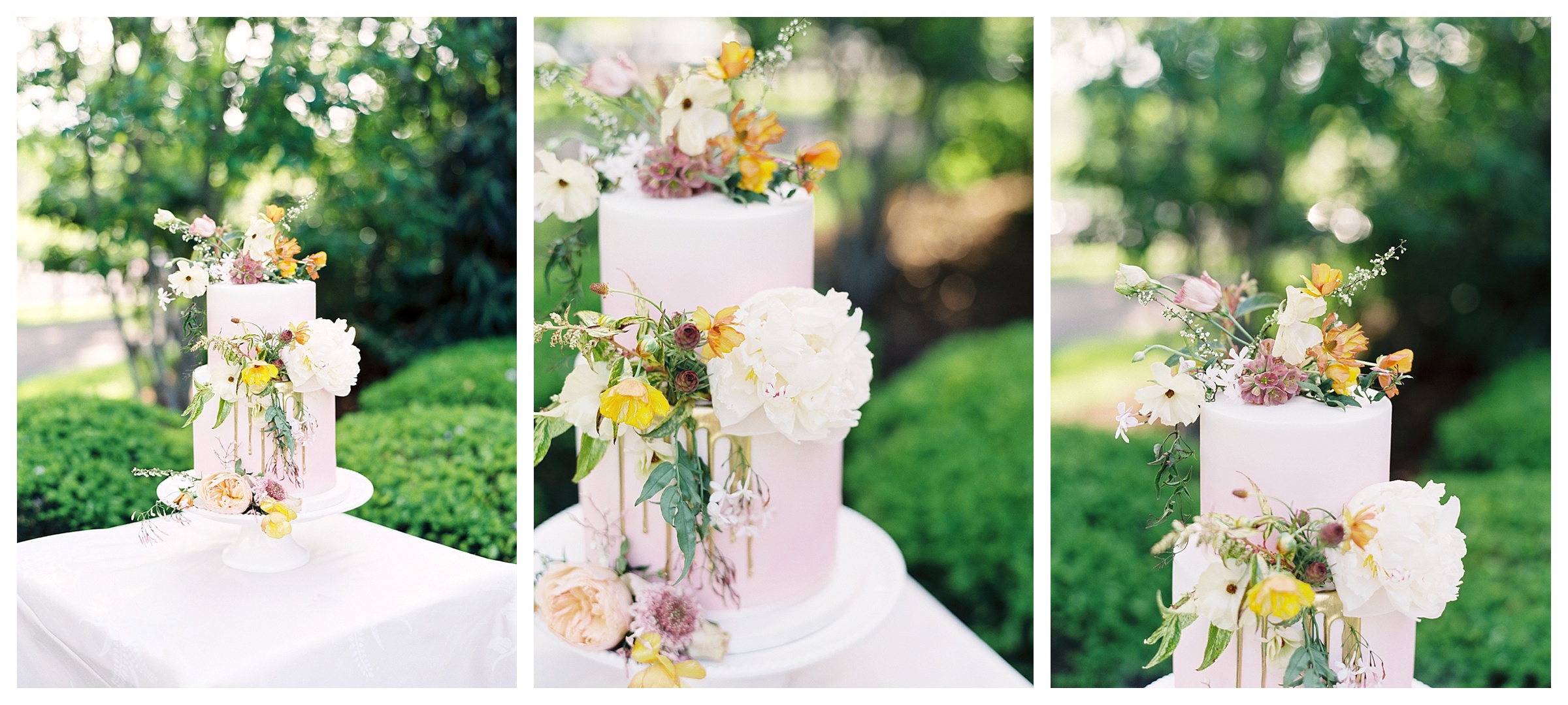 Fine art floral wedding cake